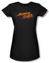 American Graffiti Juniors T-shirt Movie Neon Logo Black Tee Shirt