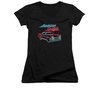 American Graffiti Shirt Juniors V Neck Neon Black Tee T-Shirt