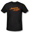 American Graffiti T-shirt Movie Neon Logo Adult Black Tee Shirt