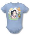 Betty Boop Baby Romper Infant Creeper Blue Butterflies Light Blue