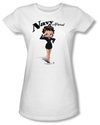 Betty Boop Juniors Navy Boop White Tee