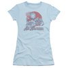 Betty Boop Juniors Shirt All American Biker Light Blue T-Shirt