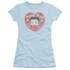 Betty Boop Juniors Shirt Fan Club Heart Light Blue T-Shirt