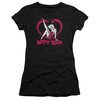 Betty Boop Juniors Shirt Scrolling Hearts Black T-Shirt