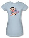 Betty Boop Juniors T-shirt All American Girl Light Blue Tee