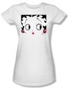 Betty Boop Juniors T-shirt Close Up White Tee