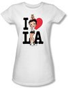 Betty Boop Juniors T-shirt I Heart LA White Tee