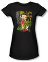 Betty Boop Juniors T-shirt Luau Lady Black Tee