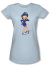 Betty Boop Juniors T-shirt Officer Light Blue Tee