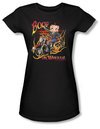 Betty Boop Juniors T-shirt On Wheels Black Tee