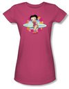 Betty Boop Juniors T-shirt Surf Hot Pink Tee