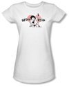 Betty Boop Juniors T-shirt Vintage Cutie Pup White Tee