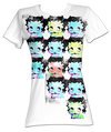 Betty Boop Juniors T-shirt Warhol-Esqe Faces White Tee Shirt