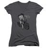 Betty Boop Juniors V Neck Shirt BBMC Charcoal T-Shirt