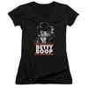 Betty Boop Juniors V Neck Shirt Bling Bling Boop Black T-Shirt