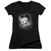 Betty Boop Juniors V Neck Shirt Vintage Star Black T-Shirt