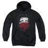 Betty Boop Kids Hoodie Bandana &amp; Roses Black Youth Hoody