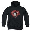 Betty Boop Kids Hoodie Heart You Forever Black Youth Hoody