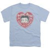 Betty Boop Kids Shirt Fan Club Heart Light Blue T-Shirt