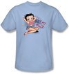 Betty Boop Kids T-shirt All American Girl Youth Light Blue Tee Shirt