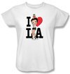 Betty Boop Ladies T-shirt I Heart LA White Tee Shirt