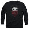 Betty Boop Long Sleeve Shirt Bandana &amp; Roses Black Tee T-Shirt