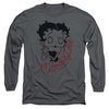 Betty Boop Long Sleeve Shirt Classic Zombie Charcoal Tee T-Shirt