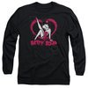 Betty Boop Long Sleeve Shirt Scrolling Hearts Black Tee T-Shirt