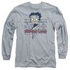 Betty Boop Long Sleeve Shirt Zombie Pinup Athletic Heather Tee T-Shirt