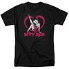 Betty Boop Shirt Scrolling Hearts Black Tee T-Shirt