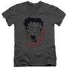 Betty Boop Slim Fit V-Neck Shirt Classic Zombie Charcoal T-Shirt