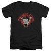 Betty Boop Slim Fit V-Neck Shirt Heart You Forever Black T-Shirt