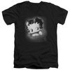 Betty Boop Slim Fit V-Neck Shirt Vintage Star Black T-Shirt