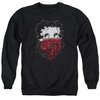 Betty Boop Sweatshirt Bandana &amp; Roses Adult Black Sweat Shirt