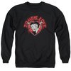 Betty Boop Sweatshirt Heart You Forever Adult Black Sweat Shirt