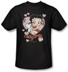 Betty Boop T-shirt Kiss Adult Black Tee