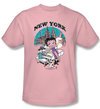 Betty Boop T-shirt Singing In New York Adult Pink Tee