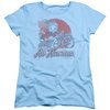 Betty Boop Womens Shirt All American Biker Light Blue T-Shirt