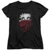 Betty Boop Womens Shirt Bandana &amp; Roses Black T-Shirt