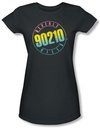 Beverly Hills 90210 Juniors T-shirt Color Bland Logo Charcoal Shirt