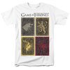 Game of Thrones GOT House Squares Adult T-shirt - White