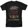 Game of Thrones GOT Sigil Banners Adult T-shirt - Black