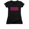 Bridesmaids Shirt Juniors V Neck Logo Black Tee T-Shirt