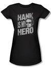 Californication Juniors Shirt Hank Is My Hero Black T-shirt Tee