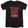 Carrie Slim Fit V-Neck Shirt Laugh At You Black T-Shirt