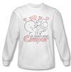 Casper The Friendly Ghost Shirt Hearts Long Sleeve White Tee T-Shirt