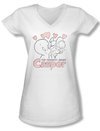 Casper The Friendly Ghost Shirt Juniors V Neck Hearts White Tee T-Shirt