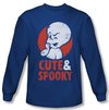 Casper The Friendly Ghost Shirt Spooky Long Sleeve Royal Blue Tee