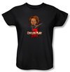 Child&#039;s Play 2 Ladies T-shirt Movie Here&#039;s Chucky Black Tee Shirt