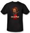 Child&#039;s Play 2 T-shirt Movie Here&#039;s Chucky Adult Black Tee Shirt